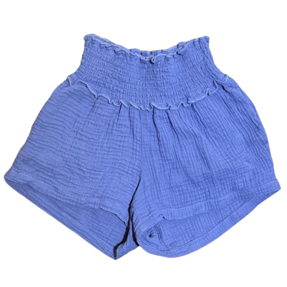 Pleat Sadie Gauze Smocked Shorts in Blue Royal girls size 8 like new